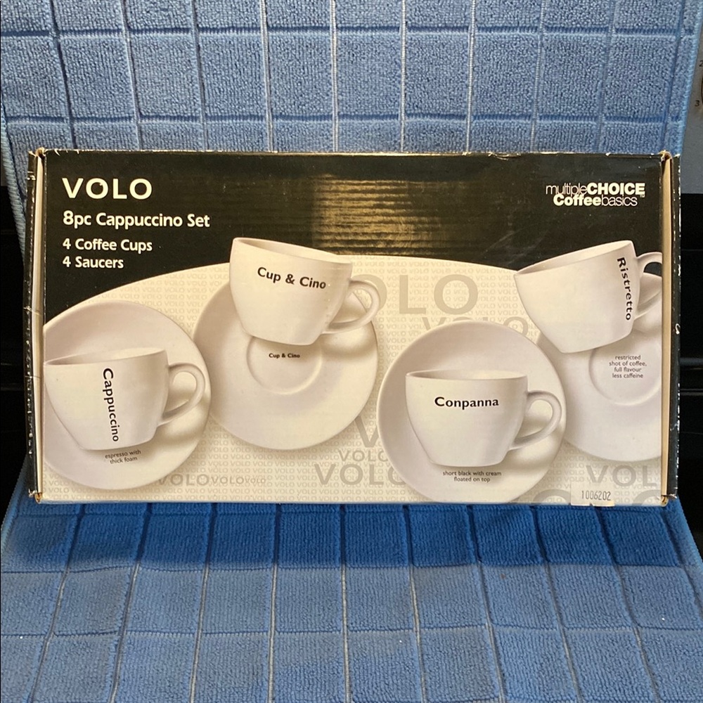 Volo 8pc Cappuccino Set with Cups and Saucers. New in box